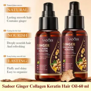 Sadoer Ginger Collagen Keratin Hair Oil-60 ml